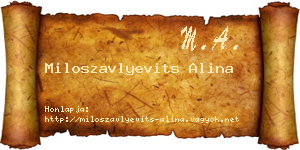 Miloszavlyevits Alina névjegykártya